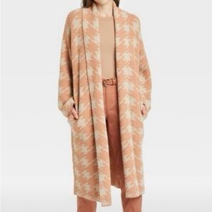 Houndstooth Open-Front Sweater Cardigan -A New Day long cardigan. NWOT